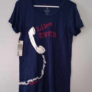 NEW Taylor Swift Like Ever Blue Short Sleeve Shirt Women's Small